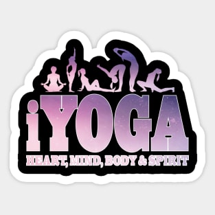 iYoga Heart Mind Body and Spirit Yoga Shirt and Gifts Items Sticker